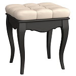 Пуф из массива бука с бежевой обивкой из велюра White Provence Black Provence варинант исполнения - 1 | Loft Concept в Самаре