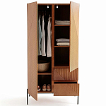 Шкаф с геометрическим рисунком на дверцах Anders Dark Wood варинант исполнения - 4 | Loft Concept в Самаре