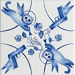 Плитка с узором 2 кота 2 пистолета варинант исполнения - 1 | Loft Concept в Самаре