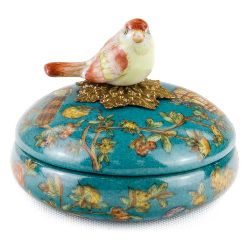 Шкатулка Box Light Yellow Bird Бирюзовый Бронза Шкатулка Box Light Yellow Bird Бирюзовый Бронза в Самаре | Loft Concept