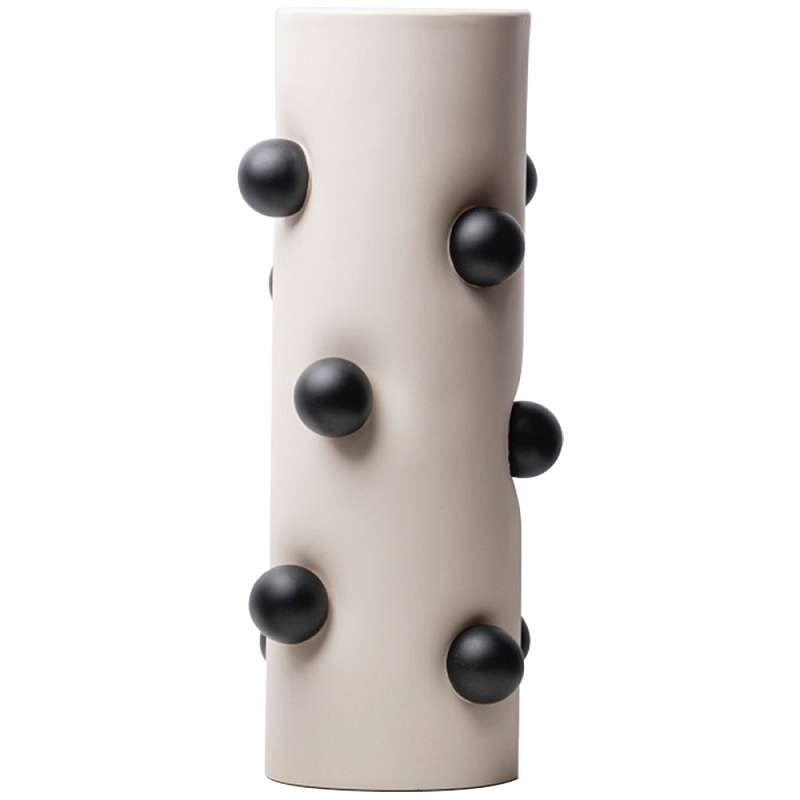 Ваза Molecule Vase Tube White M Молочный Черный в Самаре | Loft Concept 