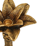 Подсвечник в форме пальмы с резными листьями и текстурным основанием Golden palm leaves варинант исполнения - 3 | Loft Concept в Самаре