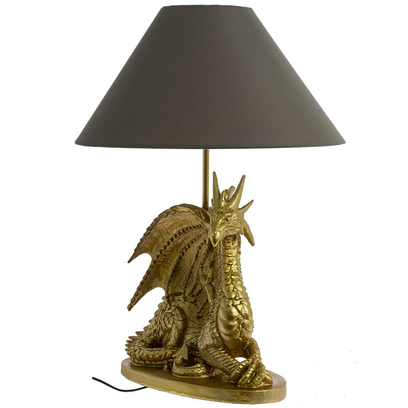 Настольная лампа с абажуром Дракон Golden Dragon Lamp Brown Золотой Коричневый Настольная лампа с абажуром Дракон Golden Dragon Lamp Brown Золотой Коричневый в Самаре | Loft Concept