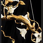 Люстра в виде золотой ветки с цветами и птичками Marvelous Garden варинант исполнения - 12 | Loft Concept в Самаре