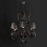 Люстра подвесная с плиссированными абажурами и множеством подвесок черного цвета Диаметр 62 см Lustre Reverie варинант исполнения - 2 | Loft Concept в Самаре