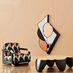 Дизайнерский журнальный стол округлой формы чёрный с золотой столешницей Fufem варинант исполнения - 1 | Loft Concept в Самаре