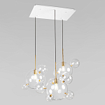Люстра подвесная 3 лампы с прозрачными стеклянными шарами и золотыми деталями Giopato & Coombes варинант исполнения - 3 | Loft Concept в Самаре
