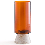 Высокая чаша из янтарного стекла Amber Marble Vase варинант исполнения - 1 | Loft Concept в Самаре