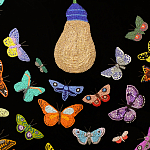 Картина ручная вышивка бисером Бабочки Butterflies and Light Bulb варинант исполнения - 3 | Loft Concept в Самаре