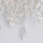 Бра золотого цвета с ветвями и белыми овальными стеклянными подвесками Droplet Chandelier варинант исполнения - 5 | Loft Concept в Самаре