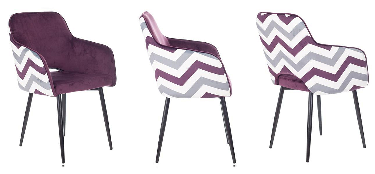 Стул SHARRON Chair Сливовый Зигзаг Стул SHARRON Chair Сливовый Зигзаг - Loft-Concept в Самаре