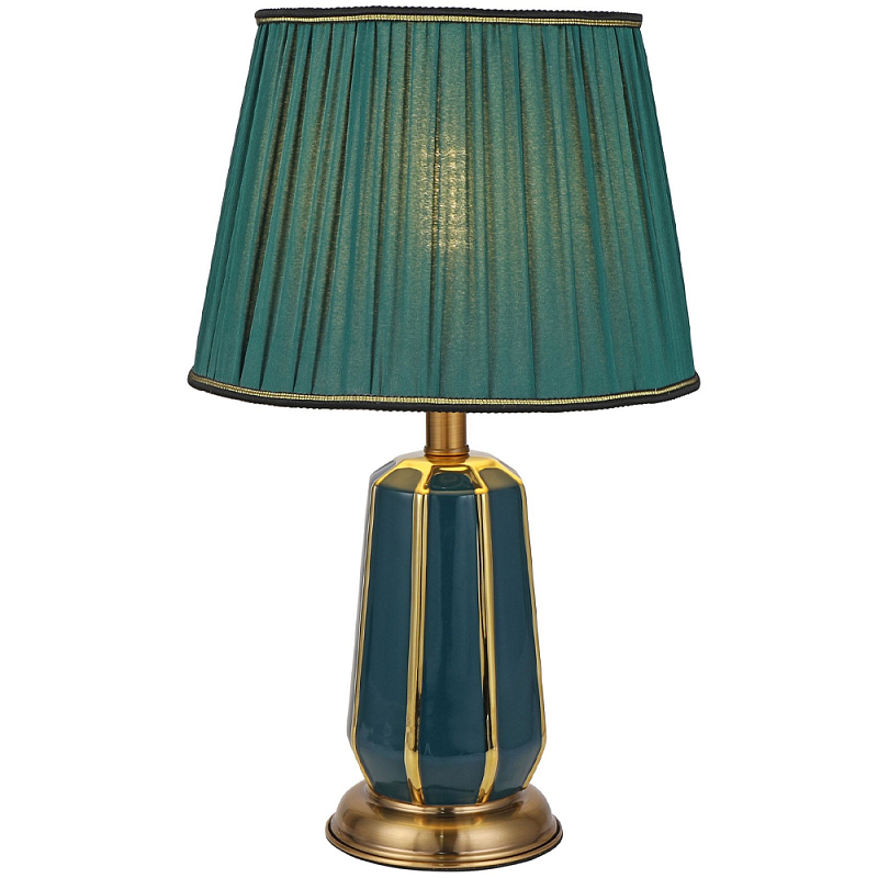 Настольная лампа с абажуром Celestina Lampshade Table Lamp Green Золотой Зеленый Настольная лампа с абажуром Celestina Lampshade Table Lamp Green Золотой Зеленый в Самаре | Loft Concept