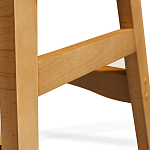 Барный стул со спинкой и подлокотниками на 4-х деревянных ножках Кремовый Велюр Ava Charm варинант исполнения - 7 | Loft Concept в Самаре