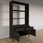 Стеллаж Primo с ящиками Темный орех варинант исполнения - 7 | Loft Concept в Самаре