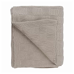 Плед из хлопка рельефной вязки бежево-серого цвета Waffle Comfort варинант исполнения - 1 | Loft Concept в Самаре