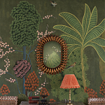 Обои ручная роспись Malwa Original colourway on Olive tobacco варинант исполнения - 1 | Loft Concept в Самаре