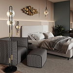 Бра черного цвета с круглым прозрачным стеклянным плафоном Virelia  варинант исполнения - 5 | Loft Concept в Самаре