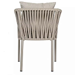 Стул серо-бежевый с декоративным плетением на спинке и подлокотниках Chair Weave варинант исполнения - 4 | Loft Concept в Самаре