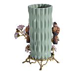 Ваза с птицами и цветами из фарфора с бронзовыми элементами Garden of Eden варинант исполнения - 2 | Loft Concept в Самаре