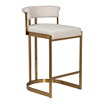 Стул барный букле бежевый с каркасом цвета матовое золото Tactility варинант исполнения - 2 | Loft Concept в Самаре