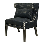 Полукресло с мягкой обивкой из жаккарда на 4-х ножках из массива березы Baroque Armchair black варинант исполнения - 3 | Loft Concept в Самаре