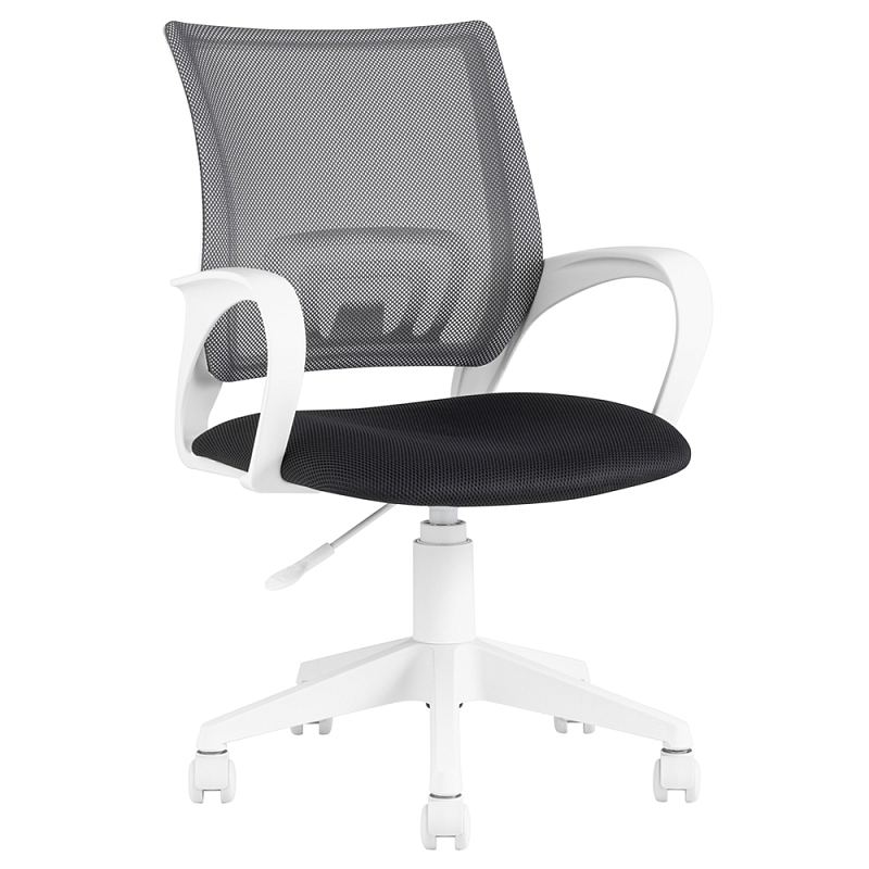 Офисное кресло с основанием из белого пластика Desk chairs Black Черный Белый Офисное кресло с основанием из белого пластика Desk chairs Black Черный Белый в Самаре | Loft Concept