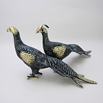 Статуэтка бронзовая пара Павлины синие Bronze Birds варинант исполнения - 2 | Loft Concept в Самаре