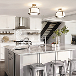 Потолочный светильник со светлым текстильным абажуром Hinkley варинант исполнения - 6 | Loft Concept в Самаре