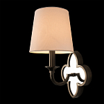 Бра с белым текстильным абажуром и декоративным основанием в виде четырехлистника с зеркальной вставкой Vitorino варинант исполнения - 2 | Loft Concept в Самаре