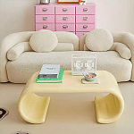 Дизайнерский журнальный стол жёлтый округлой формы Bonyn варинант исполнения - 2 | Loft Concept в Самаре