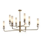 Люстра на штанге с 8-ю цилиндрическими матовыми плафонами и шарами из камня Orb Essence варинант исполнения - 1 | Loft Concept в Самаре