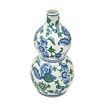 Ваза фигурная с сине-зелеными узорами распустившихся цветов Blossoming Spring варинант исполнения - 2 | Loft Concept в Самаре