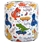 Пуф детский круглый с принтом Dinosaurs CHILDHOOD варинант исполнения - 1 | Loft Concept в Самаре