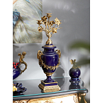 Подсвечник из темно-синего фарфора с бронзовыми элементами и цветами Eden Garden варинант исполнения - 2 | Loft Concept в Самаре