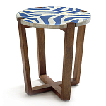 Приставной столик с инкрустацией Azure Reef Side Table - Bone Inlay варинант исполнения - 2 | Loft Concept в Самаре