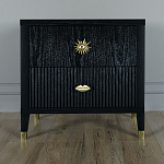 Тумба прикроватная с двумя ящиками Elsa Dreams Black варинант исполнения - 4 | Loft Concept в Самаре