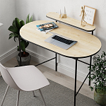 Стол письменный овальной формы с полкой LOUB WORKING TABLE BLACK OAK варинант исполнения - 5 | Loft Concept в Самаре