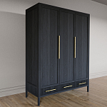 Большой Шкаф Primo Черный дуб с 3 дверьми и 3 выдвижными ящиками варинант исполнения - 4 | Loft Concept в Самаре