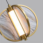 Подвесной светильник с круглым плафоном из искусственного алебастра в бронзовой оправе Marbella варинант исполнения - 5 | Loft Concept в Самаре