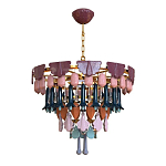 Люстра круглая с декором из разноцветных элементов в виде листьев Changing Seasons варинант исполнения - 9 | Loft Concept в Самаре