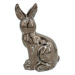 Статуэтка заяц из текстурированной терракоты и покрытый глянцевой краской под бронзу Rabbit Charm  варинант исполнения - 2 | Loft Concept в Самаре