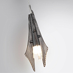 Подвесной светильник с черной металлической основой и рельефным плафоном Glass Pod варинант исполнения - 6 | Loft Concept в Самаре