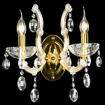 Бра с двумя лампами и крупными хрустальными подвесками на золотом основании Crystal lamps варинант исполнения - 2 | Loft Concept в Самаре