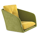 Стул с мягкой обивкой из велюра и подъемно-поворотным механизмом на колесиках Mason Green and Yellow варинант исполнения - 2 | Loft Concept в Самаре