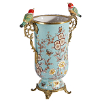 Ваза с двумя птичками из фарфора с бронзовыми элементами Garden of Eden варинант исполнения - 2 | Loft Concept в Самаре