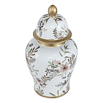 Ваза с нежным цветочным узором в пастельных тонах и крышкой с золотым акцентом Chinoiserie Ceramics варинант исполнения - 1 | Loft Concept в Самаре