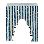 Приставной столик с инкрустацией раковинами устриц Bone Inlay варинант исполнения - 5 | Loft Concept в Самаре