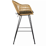 Стул барный с ротанговым плетением Half Bar Chair with Wicker с подлокотниками варинант исполнения - 3 | Loft Concept в Самаре