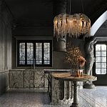 Люстра круглая подвесная с металлическими дугами и длинными цепочками 80 см Atlantis Chain варинант исполнения - 9 | Loft Concept в Самаре