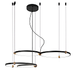 Люстра подвесная светодиодная с 4-мя кольцами черный металл Ring Horizontal варинант исполнения - 2 | Loft Concept в Самаре